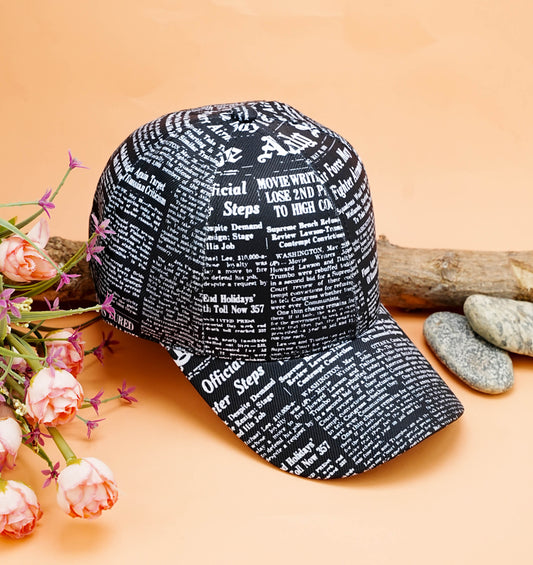 Black Graffiti printing baseball cap Adjustable cotton hip hop